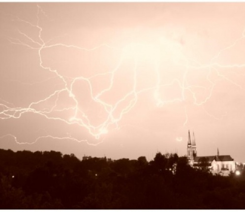 Lightnings over saint Joachim church (Sosnowiec), Photo 618